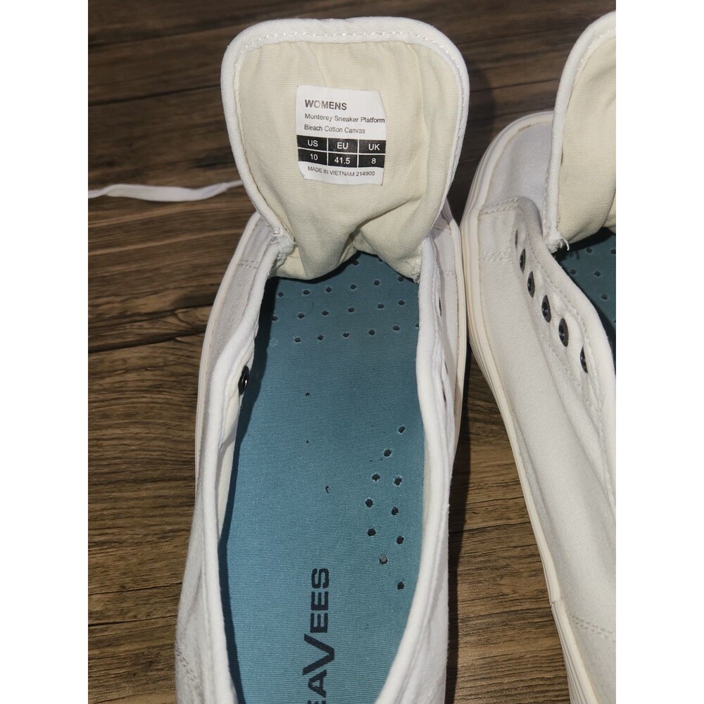 SeaVees Monterey Platform Sneakers, White Canvas; Women's Size 10 - Picture 12 of 16